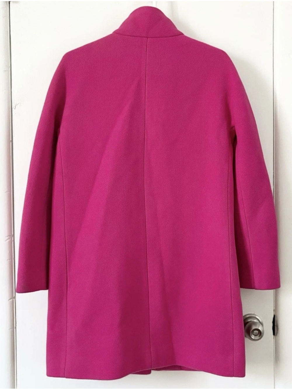J Crew Cocoon Pink Italian Stadium Cloth Nello Gori Wool Long Coat Jacket Sz 4 - Picture 9 of 16